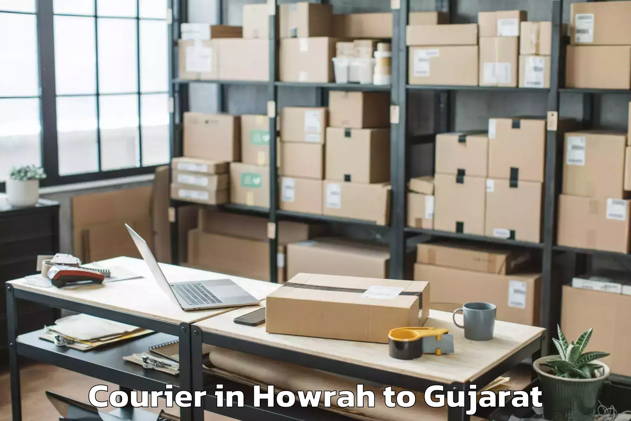 Easy Howrah to Gujarat Ayurved University Jam Courier Booking